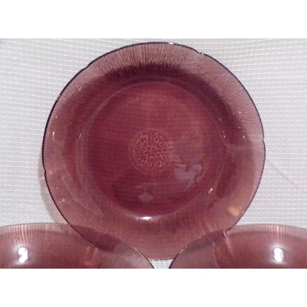 Fortecrisa Mexico Purple Amethyst Flower Shaped Salad Bowls Set of 3